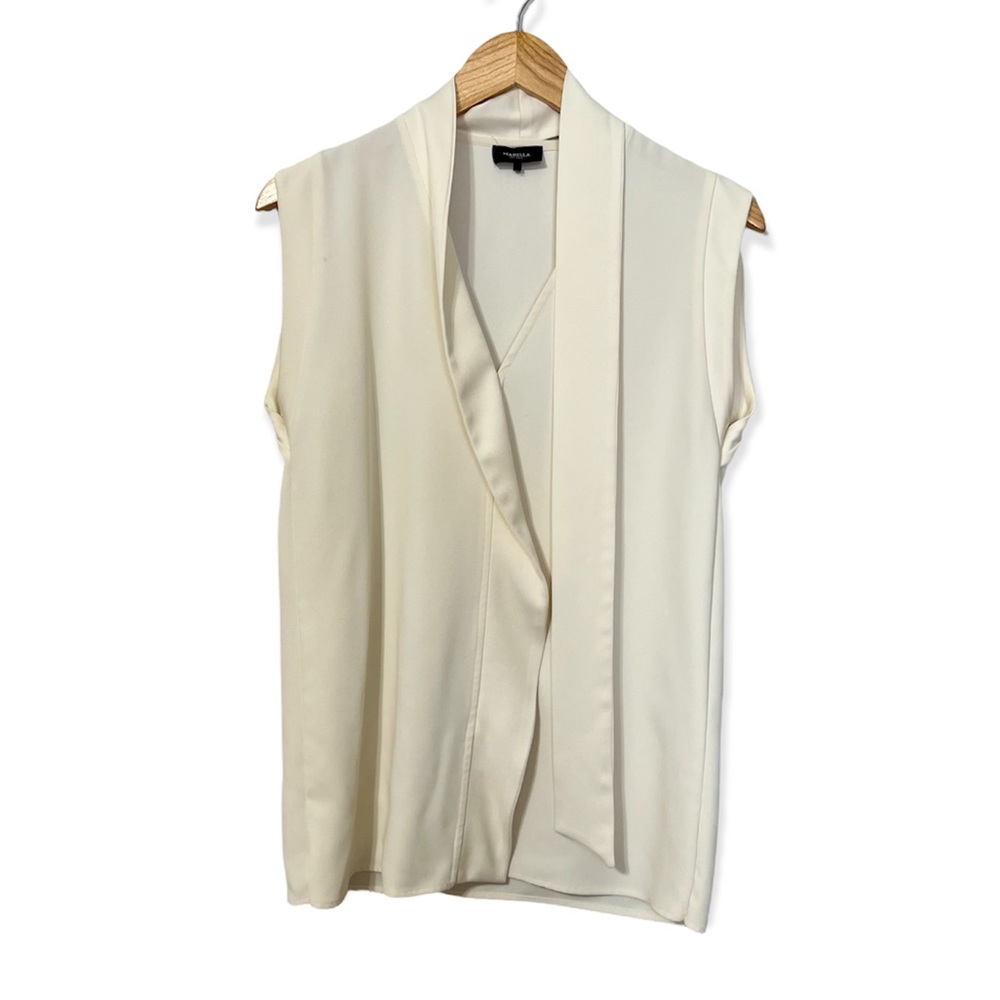 MARELLA Art 365 Ivory Sleeveless Blouse—6